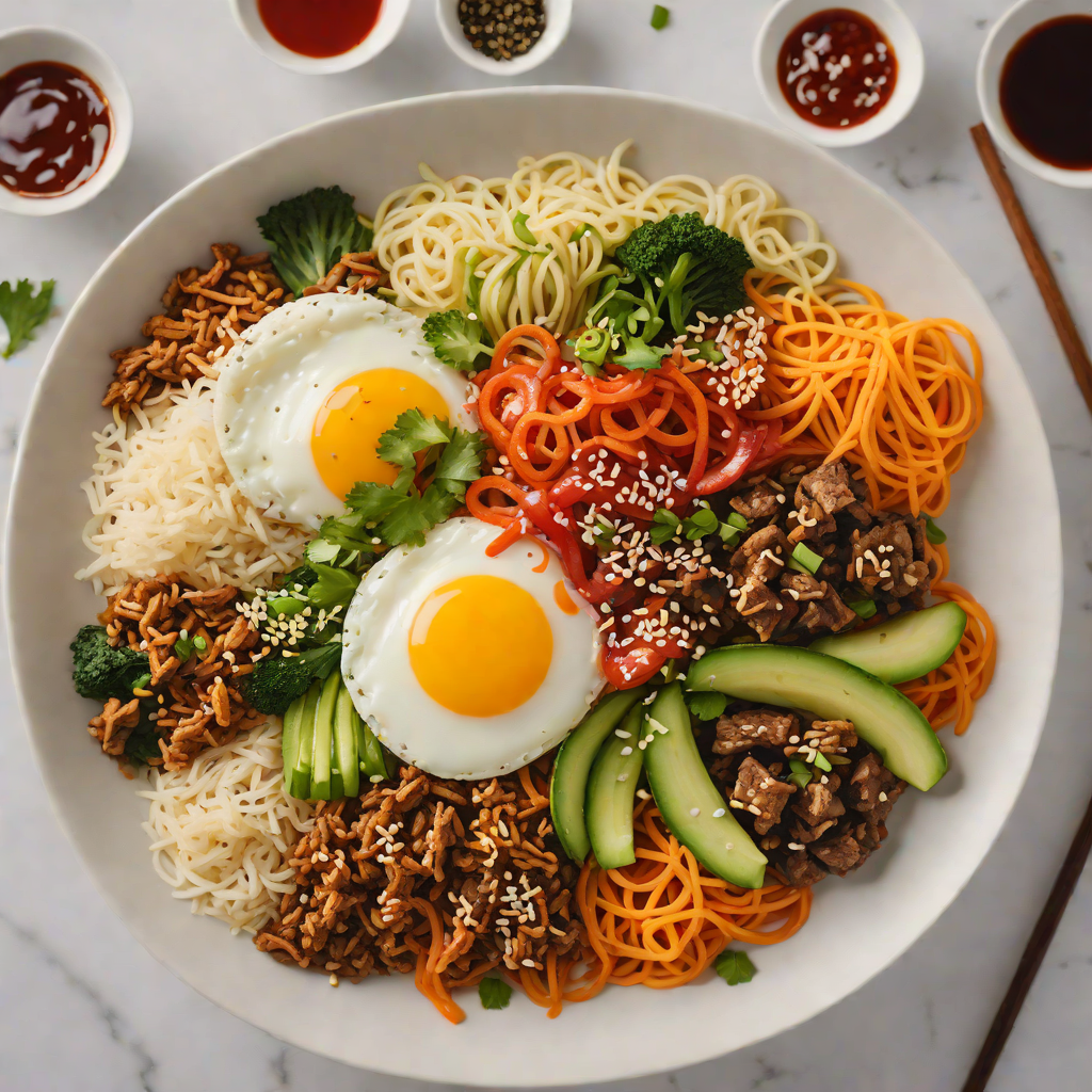 Korean-Inspired Bibimbap Bowl with Spicy Gochujang Sauce
