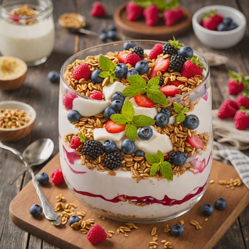 Summer Berry Yogurt Parfait with Honey Granola