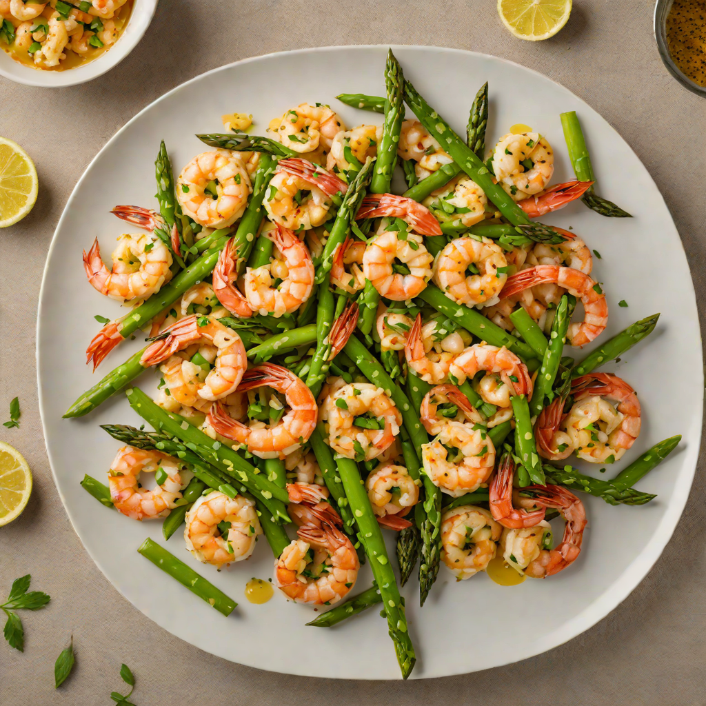 Stir-Fried Garlic Butter Shrimp with Asparagus