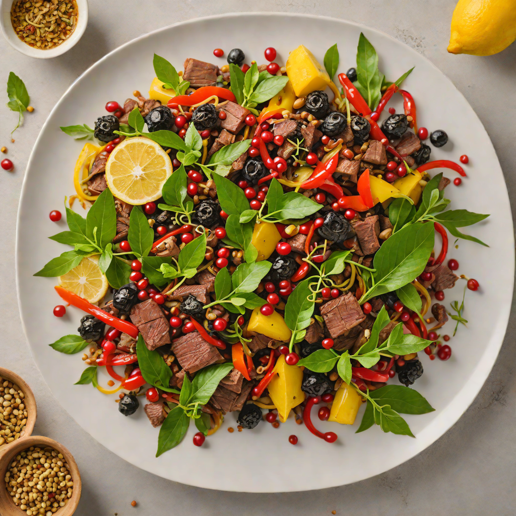 Spiced Kangaroo Stir-Fry with Lemon Myrtle and Native Pepperberries