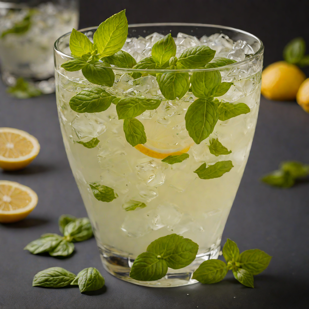 Shaken Basil-Lemon Gin Fizz