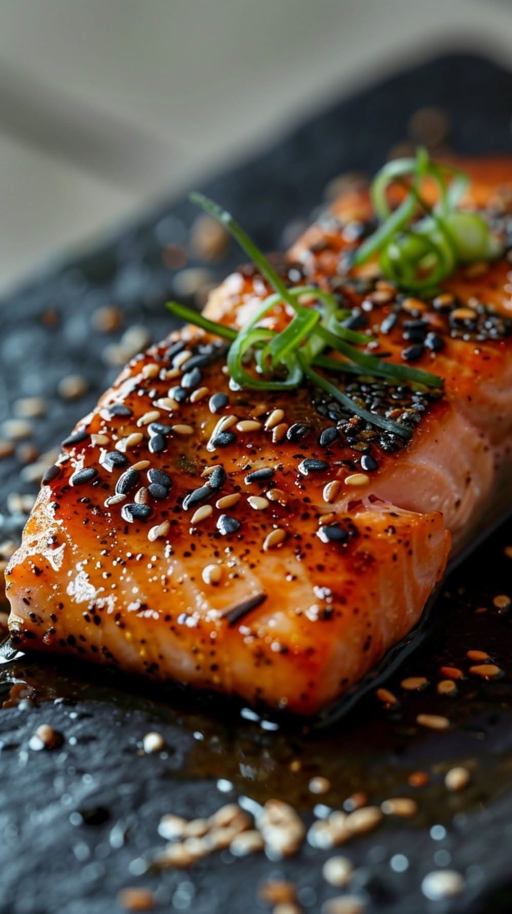 Pan-Roasted Salmon with Soy-Ginger Glaze and Sesame
