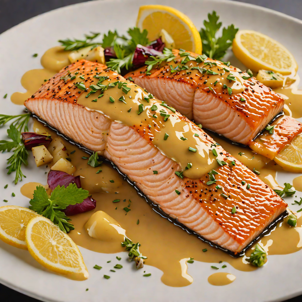 Baked Maple-Glazed Salmon with Dijon Mustard