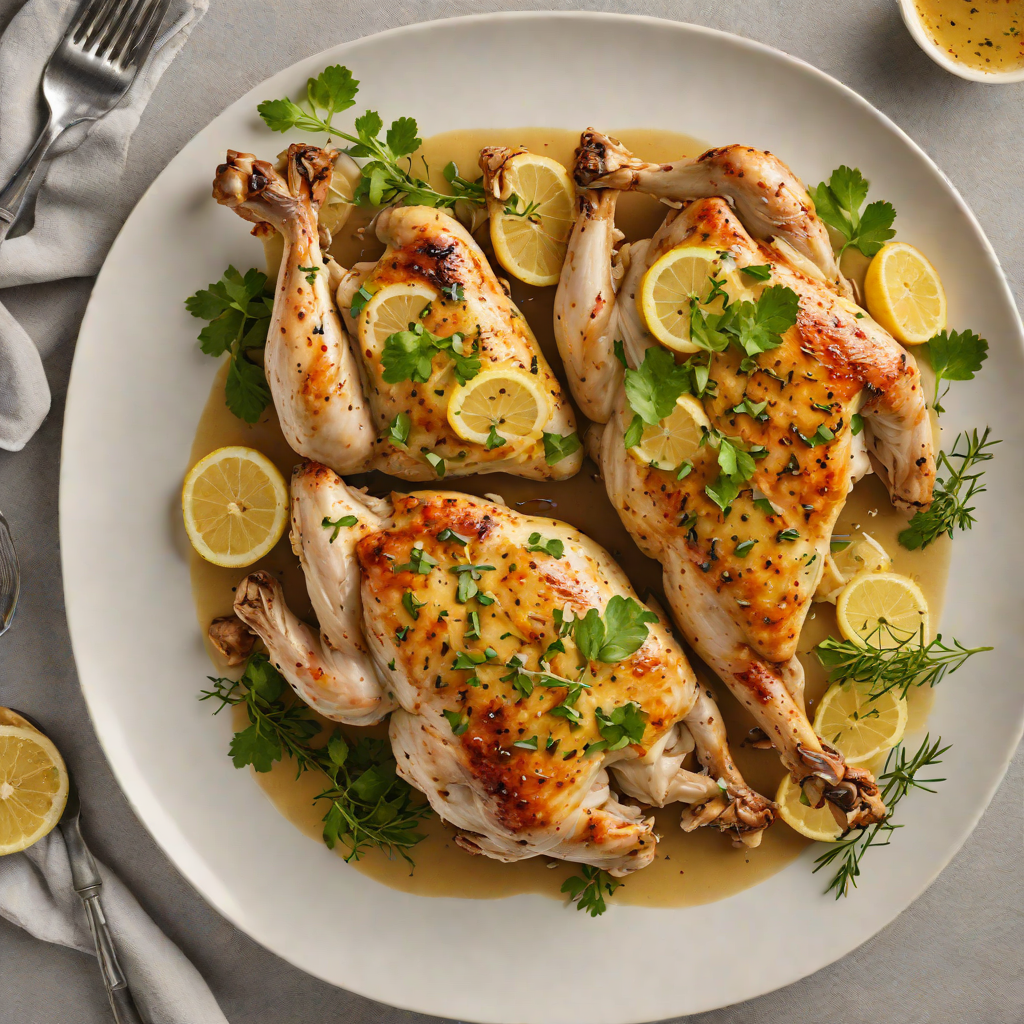 Half-Roasted Lemon-Garlic Chicken with Herb Pan Sauce