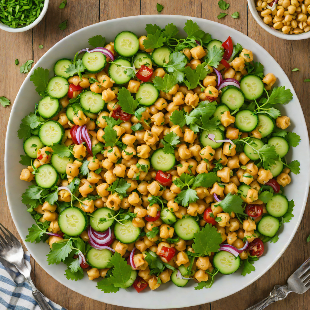 Half-Portion Mediterranean Chickpea and Cucumber Salad