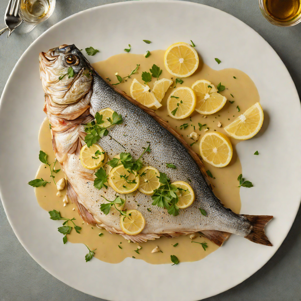 Pan-Seared Sea Bream with Garlic and Lemon Butter Sauce