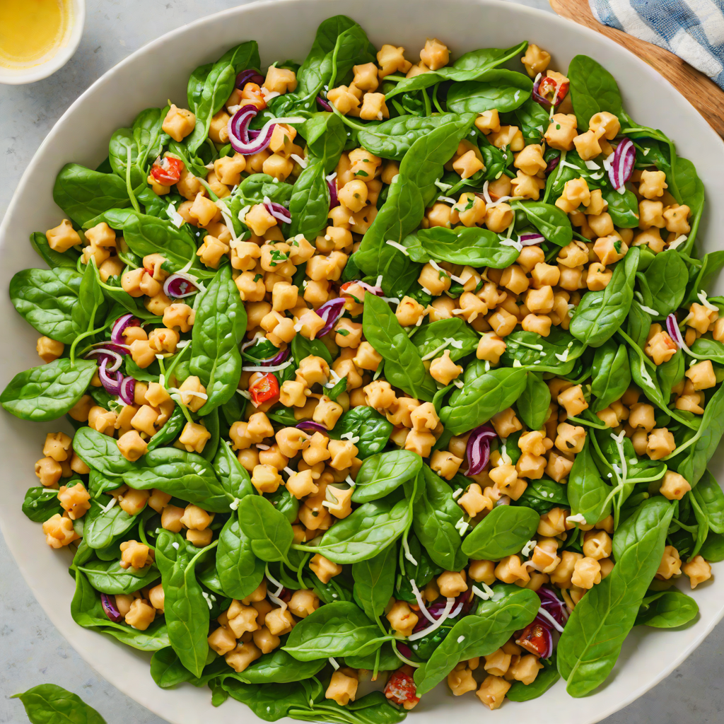 Sautéed Chickpea and Spinach Salad with Lemon-Tahini Dressing