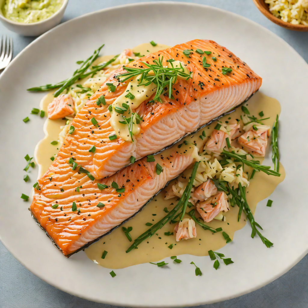 Pan-Seared Salmon with Garlic-Chive Butter Sauce
