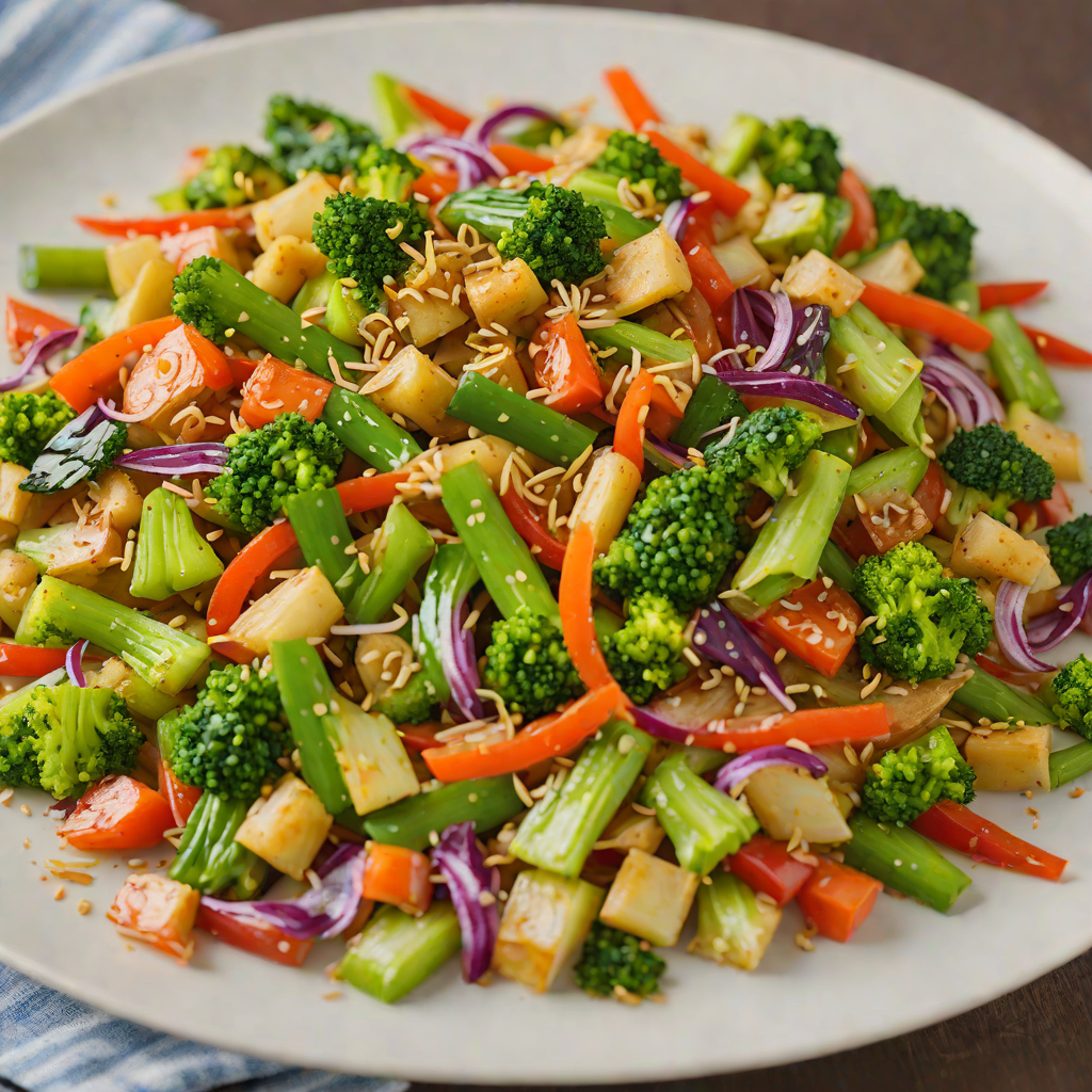 Low-Sodium Vegetable Stir Fry with Garlic and Ginger