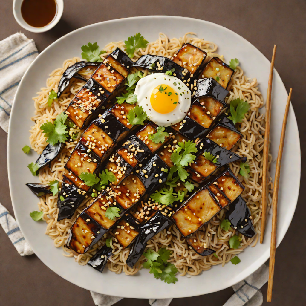 Japanese Miso-Glazed Grilled Eggplant Donburi