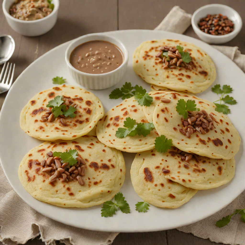 Pan-Fried Pupusas with Spiced Refried Beans