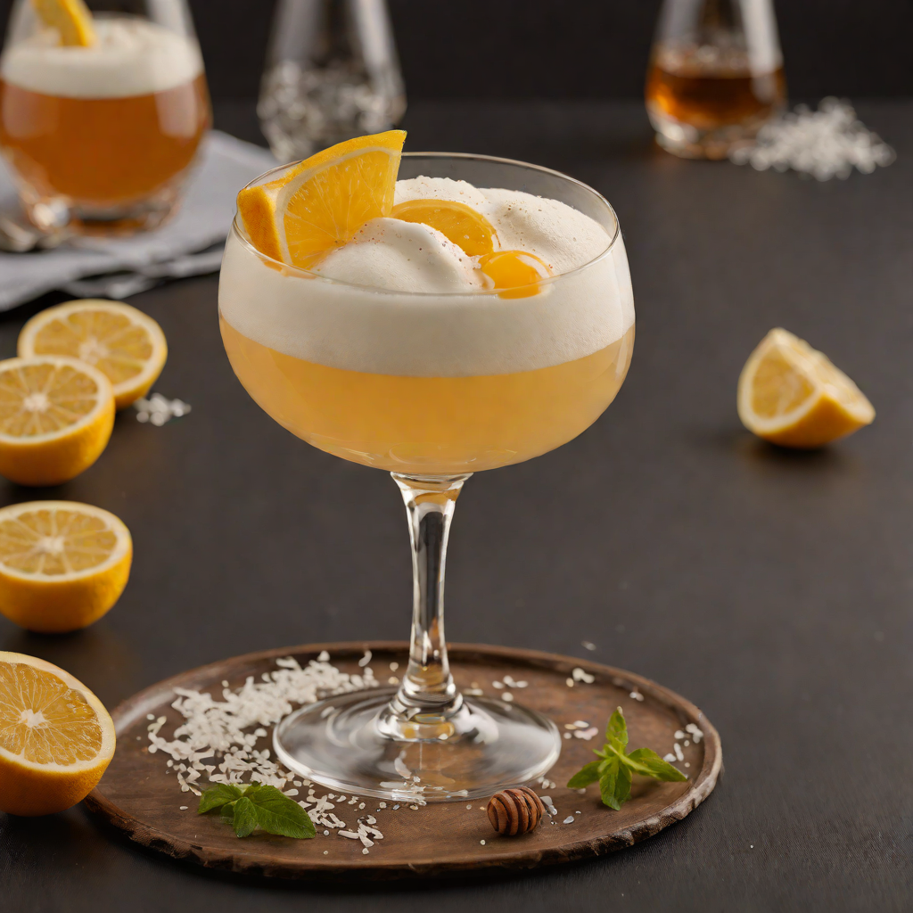 Honey-Lemon Whiskey Sour with Egg White Foam