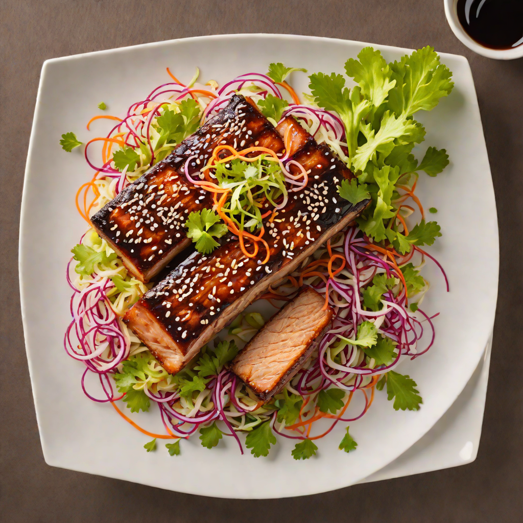 Sticky Hoisin Glazed Pork Belly with Pickled Tropical Slaw