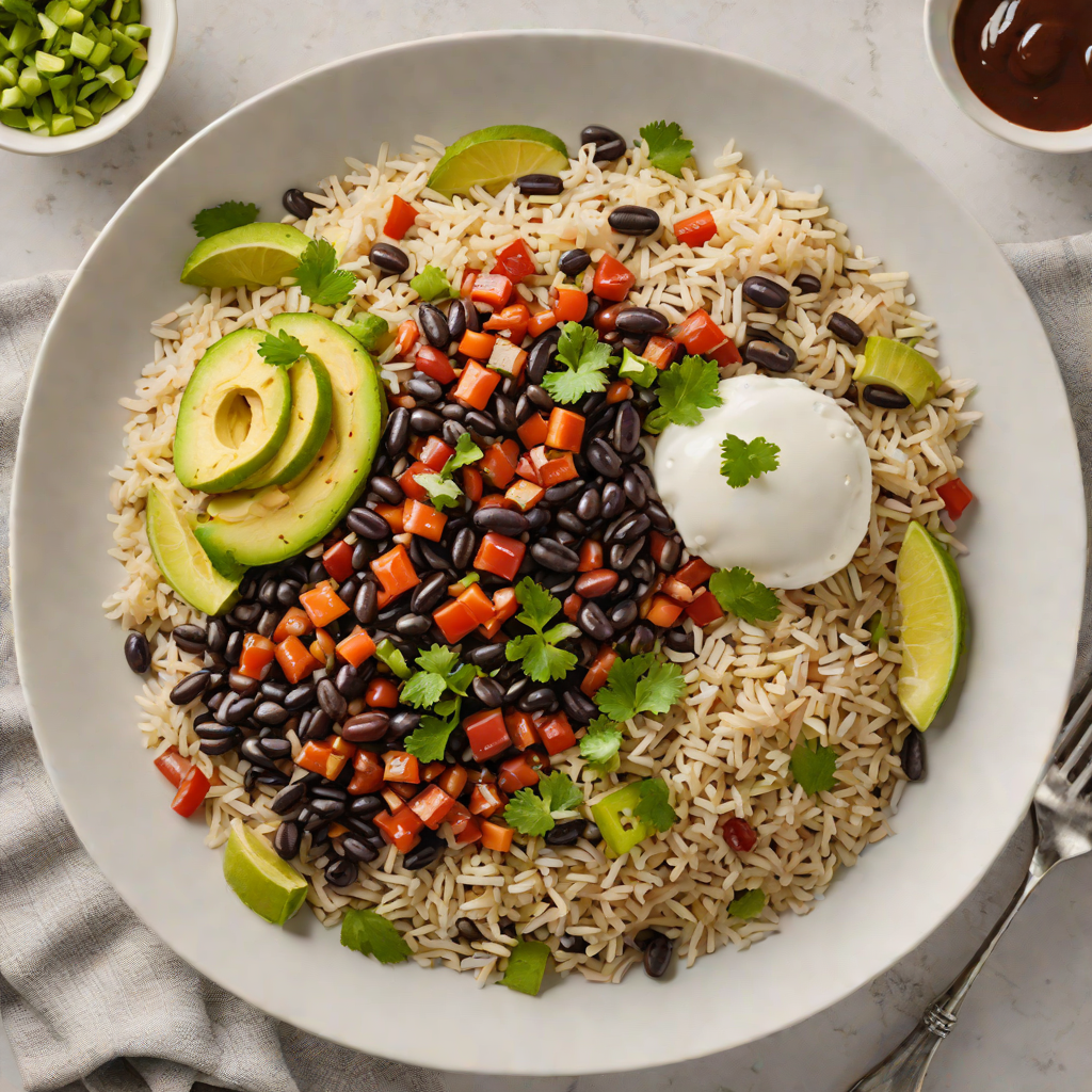 Spiced Guatemala-Inspired Black Bean and Rice Bowl