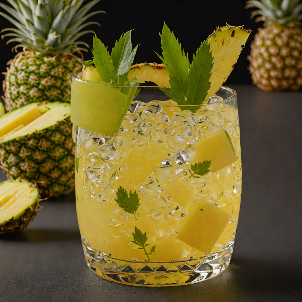 Pineapple and Cachaça Caipirinha Cocktail