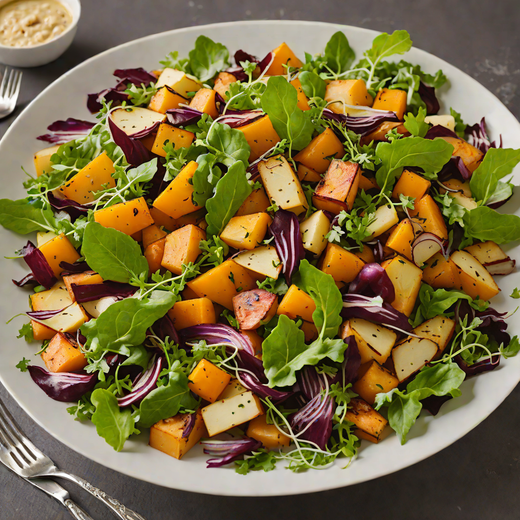 Northern-Inspired Roasted Root Vegetable Salad with Maple Vinaigrette