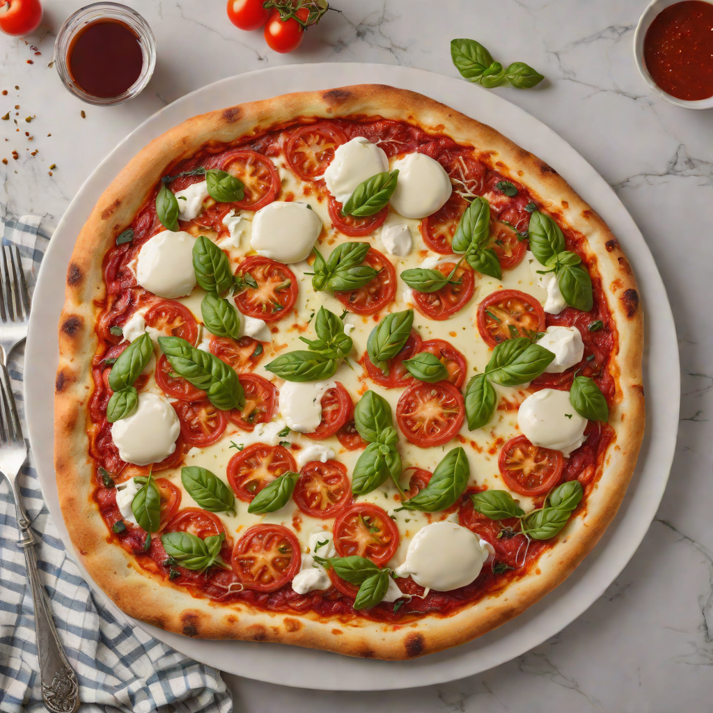 Hand-Stretched Neapolitan Pizza with San Marzano Tomato Sauce and Fresh Mozzarella