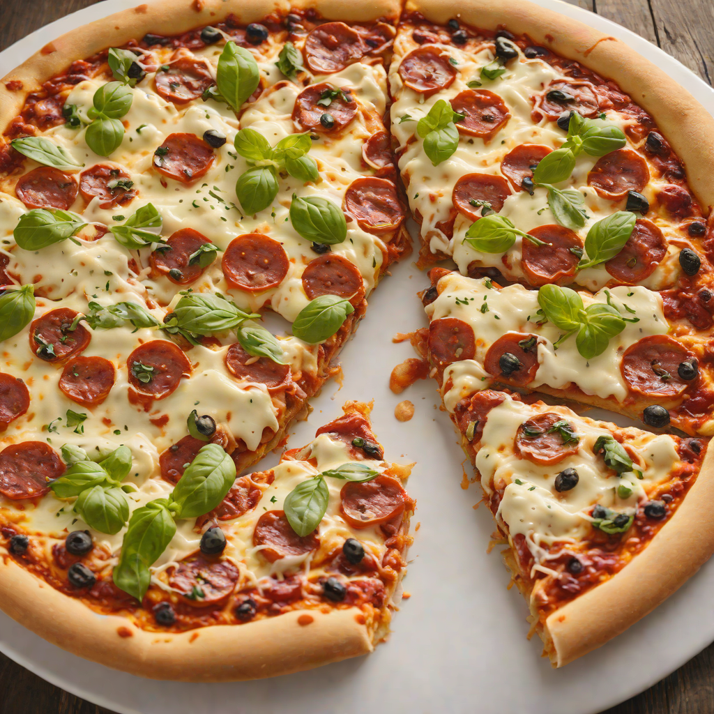 Thin and Chewy Rock-Style Pizza with Spicy Pepperoni and Mozzarella