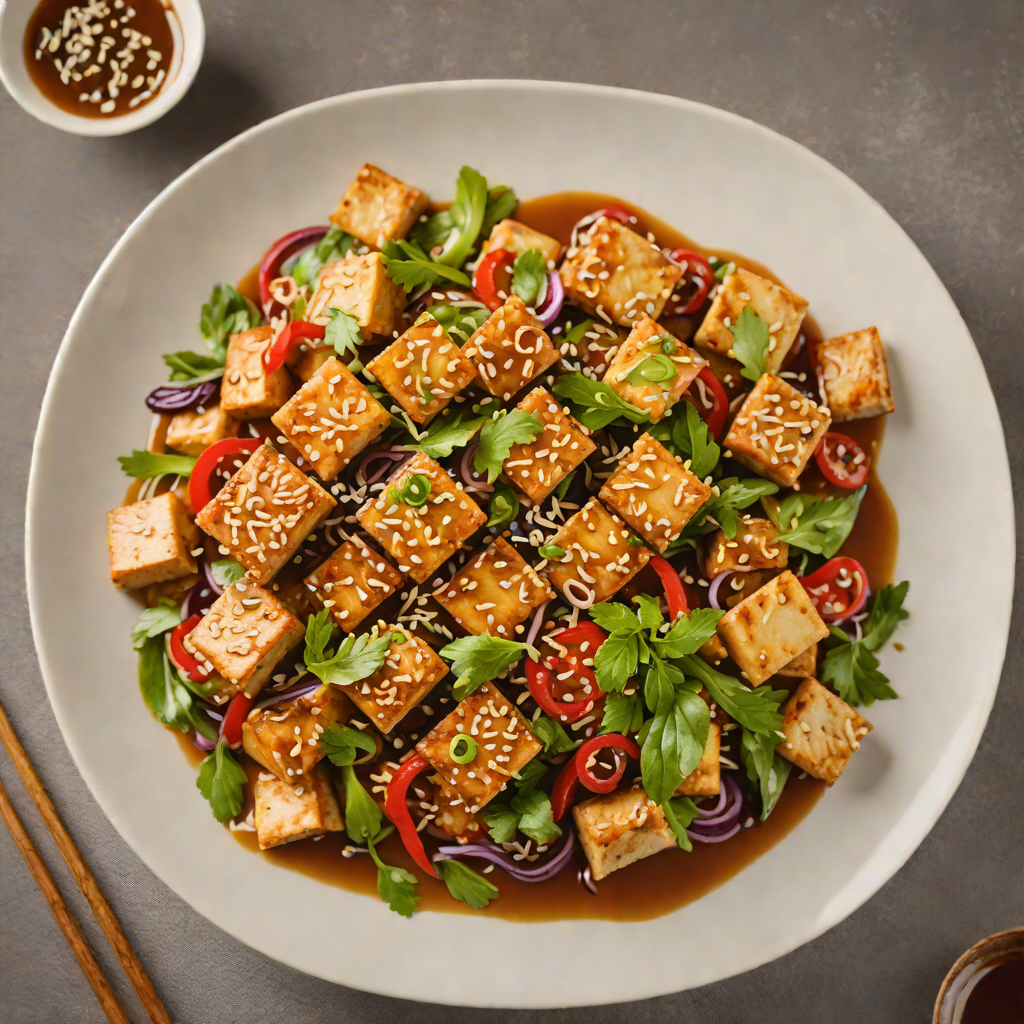 Pan-Fried Tofu Stir Fry with Ginger-Sesame Sauce
