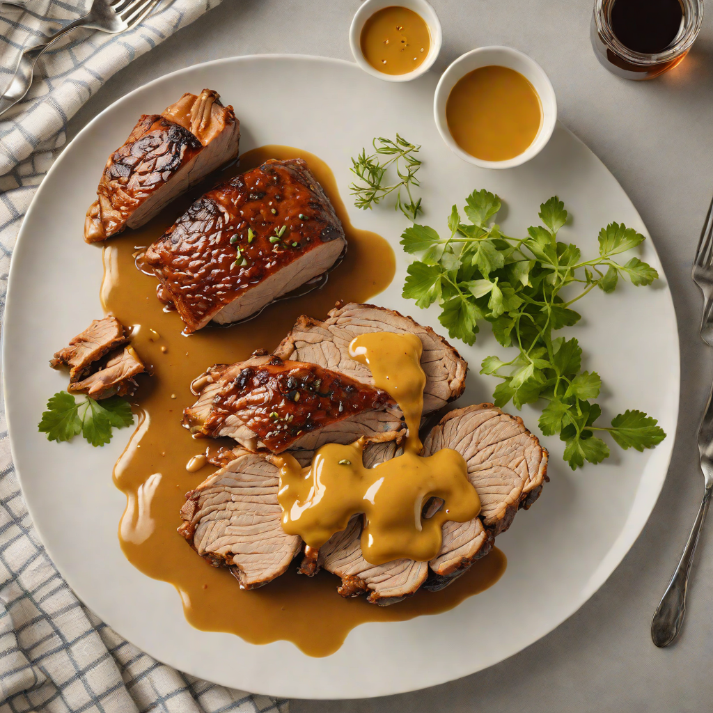 Slow-Cooked Maple-Glazed Pork Shoulder with Quebec Mustard