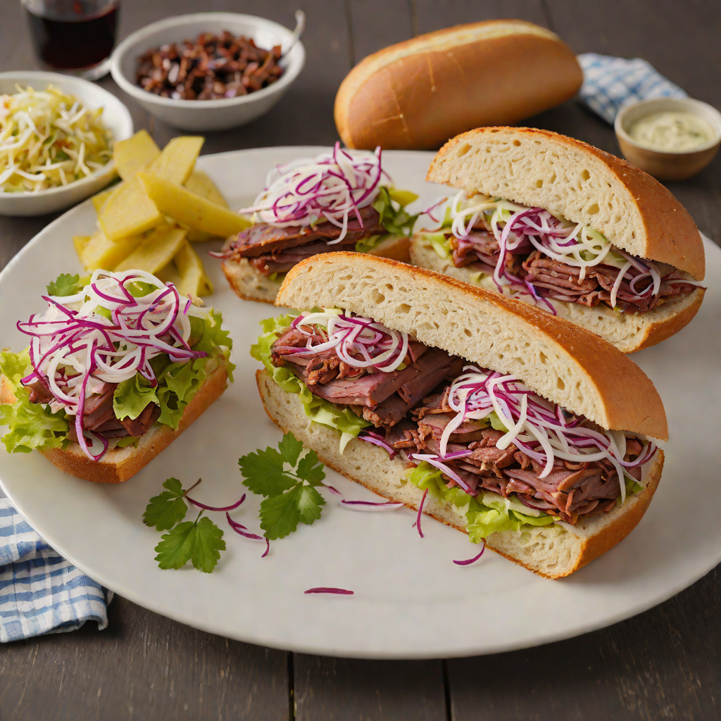 Montreal-Style Smoked Meat Sandwich with Pickled Slaw
