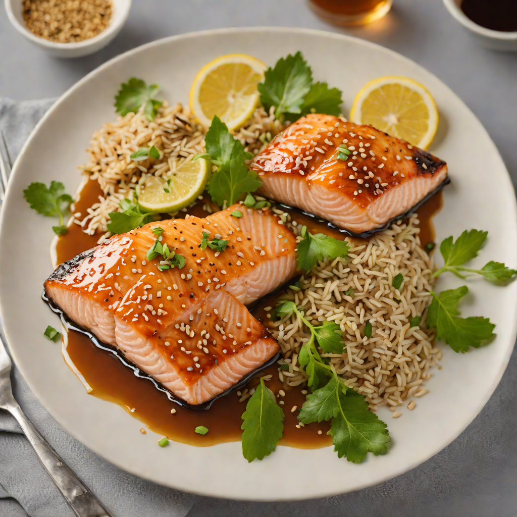 Pan-Seared Salmon with Honey-Ginger Glaze and Sesame