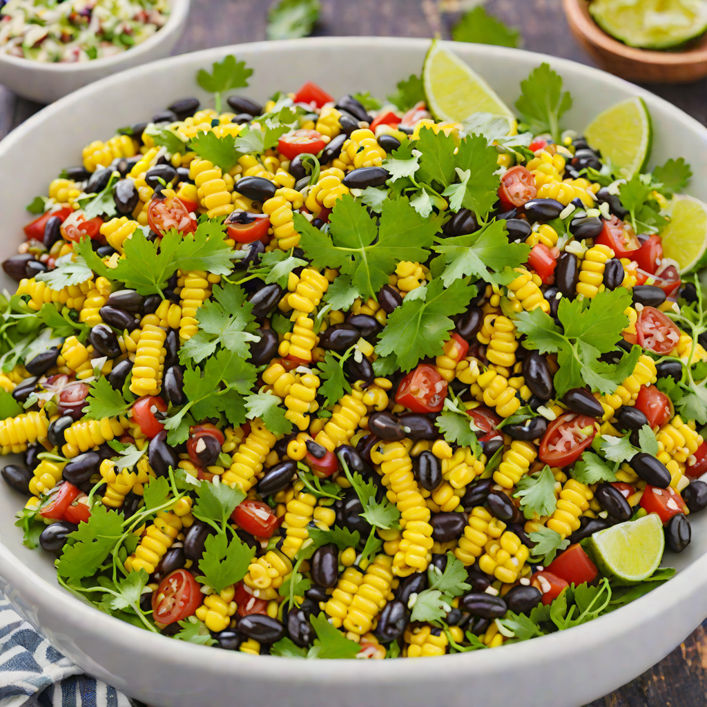 Charcoal-Grilled Corn and Black Bean Salad with Cilantro Lime Dressing