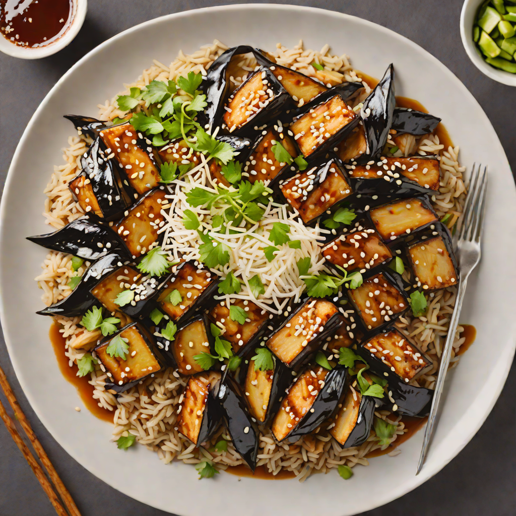 Miso-Glazed Eggplant Donburi with Garlic and Sesame