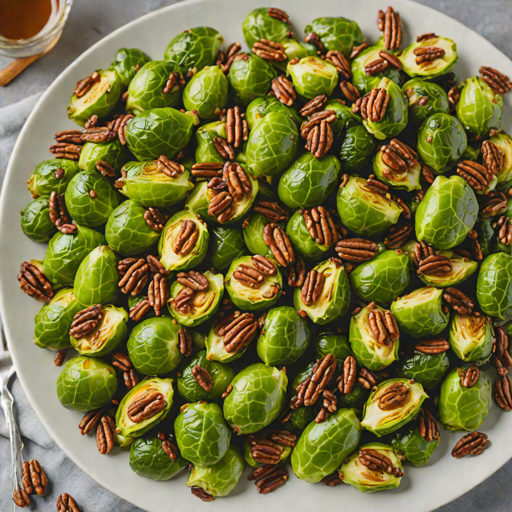 Glazed Maple-Whiskey Brussels Sprouts with Toasted Pecans