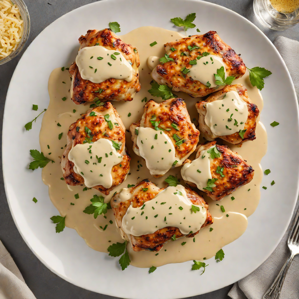Pan-Seared Chicken Thighs with Garlic-Parmesan Cream Sauce