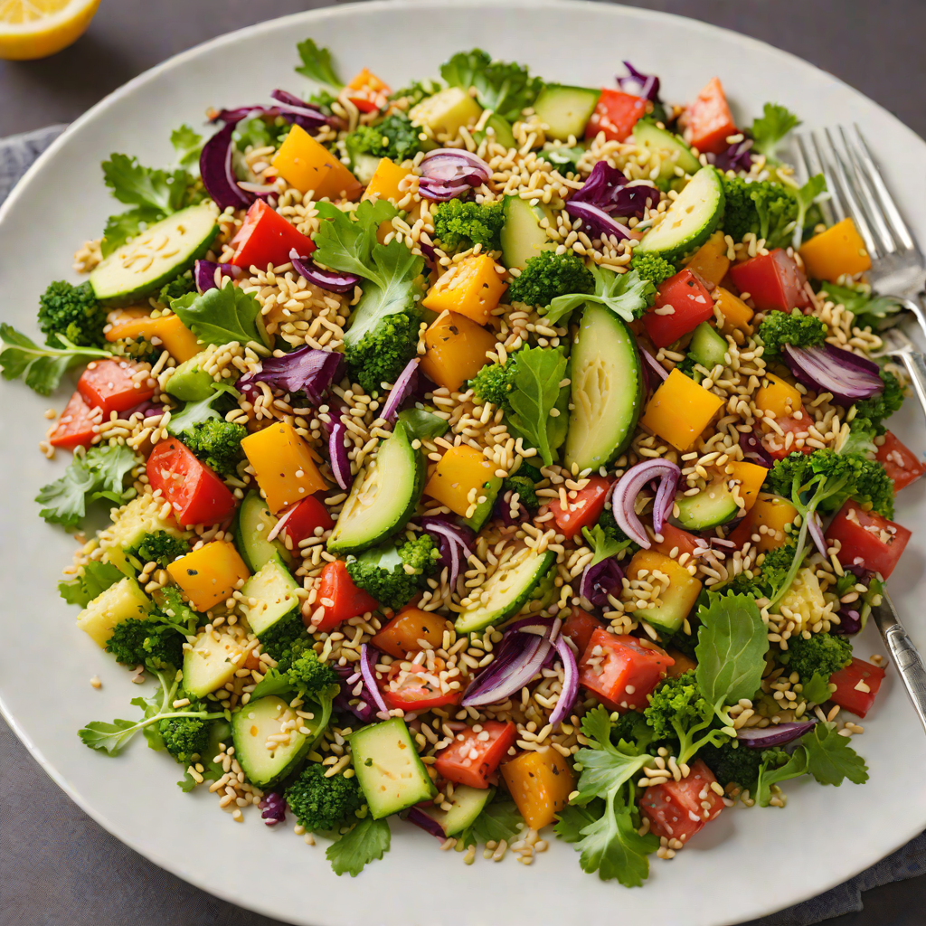 Oven-Roasted Vegetable and Quinoa Salad with Lemon-Tahini Dressing