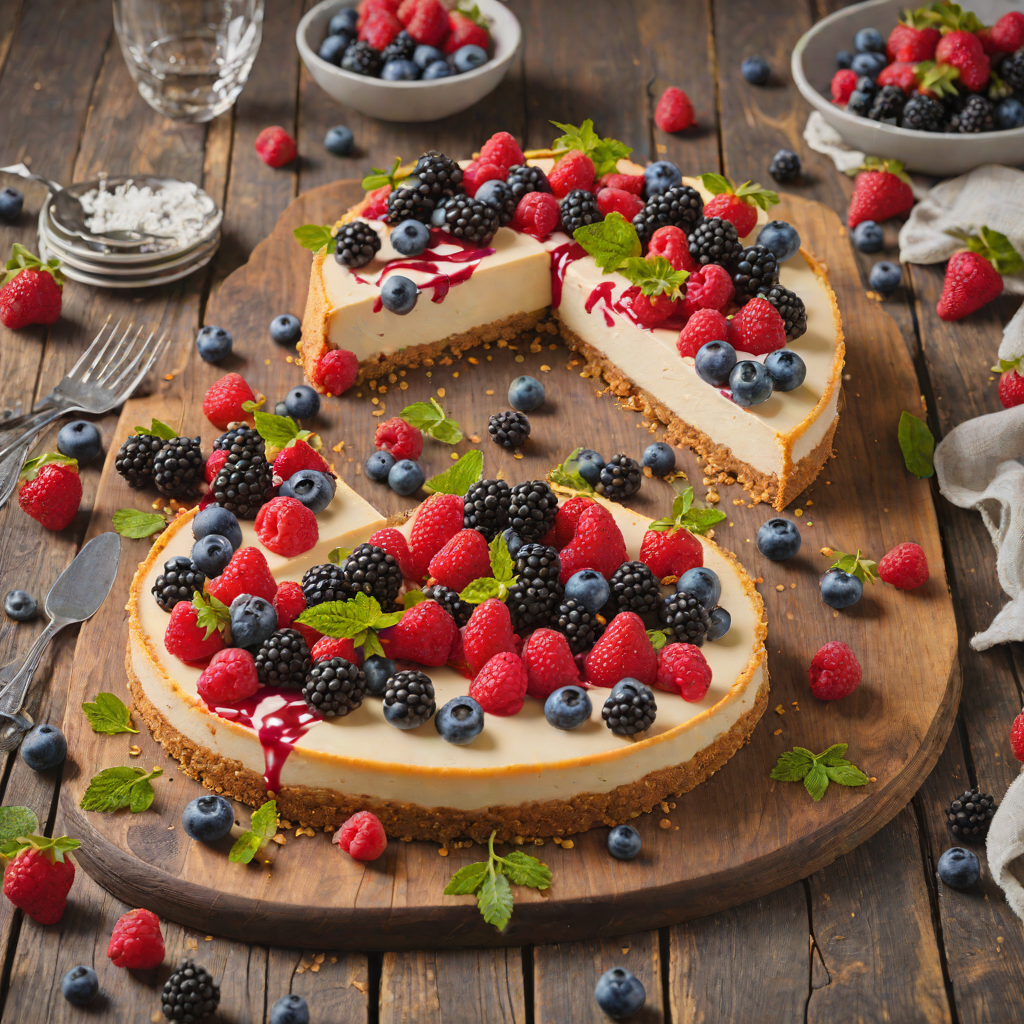 No-Bake Mixed Berry Cheesecake with Graham Cracker Crust