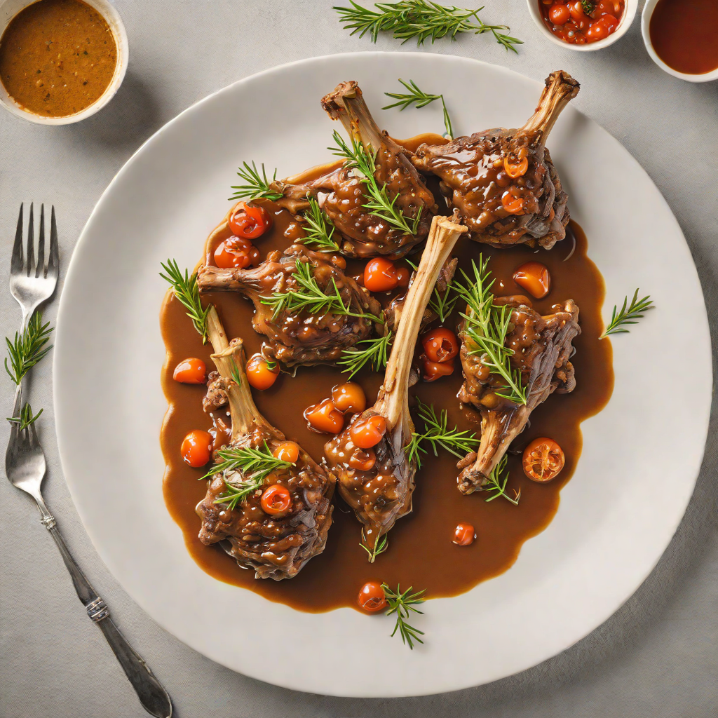 Slow-Cooked Lamb Shanks with Bush Tomato and Rosemary Jus