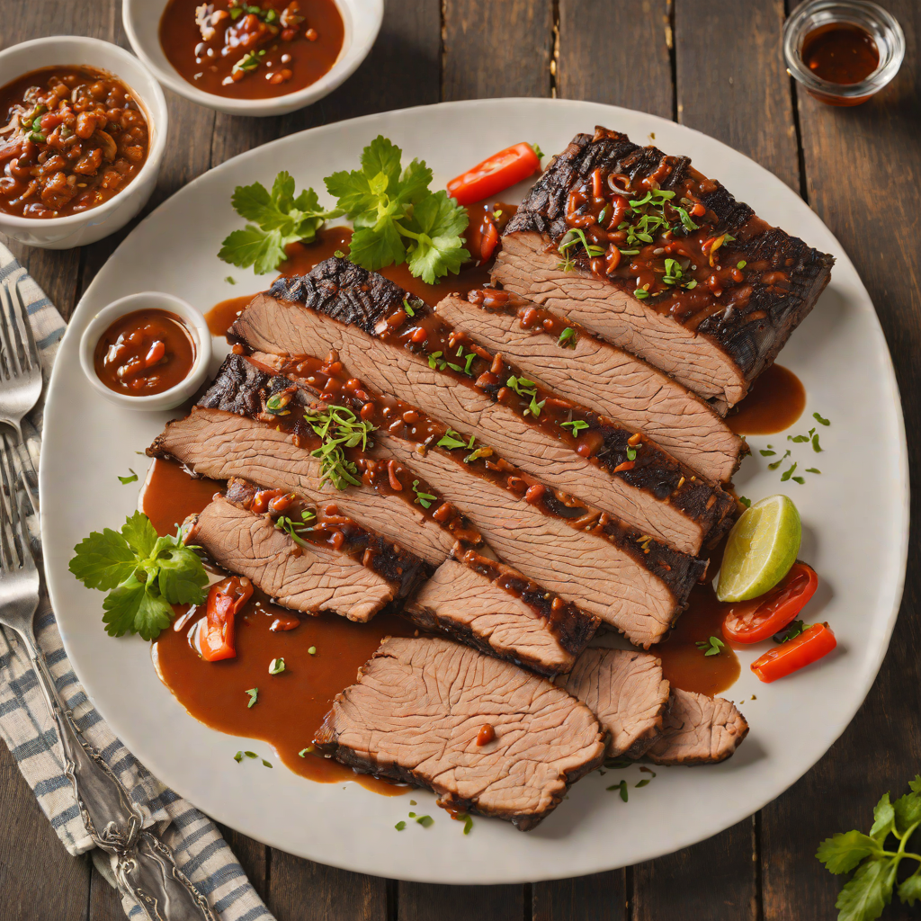Carolina-Style Smoked Brisket with Vinegar Pepper Sauce