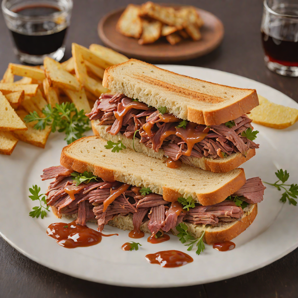 Stewed Montreal-Style Smoked Meat Sandwich
