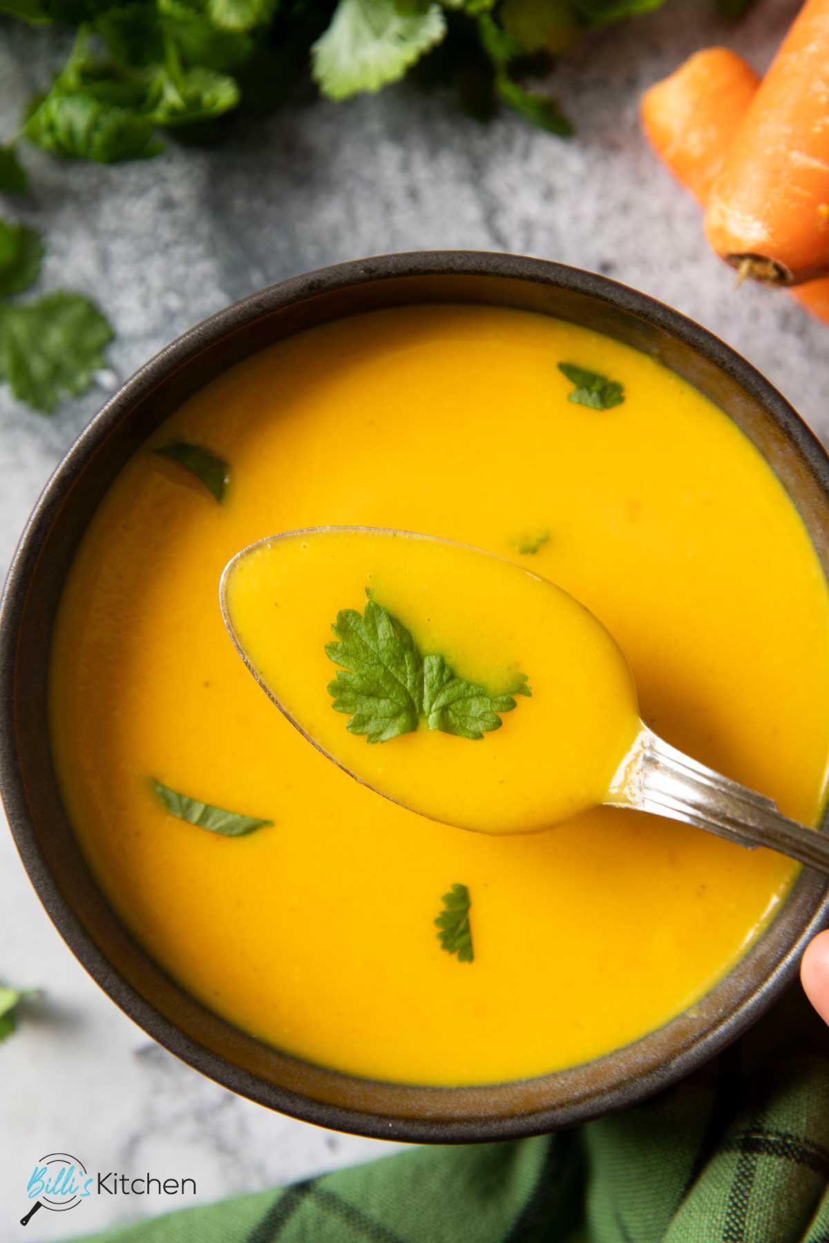 Spiced Carrot Ginger Soup with Coconut Milk
