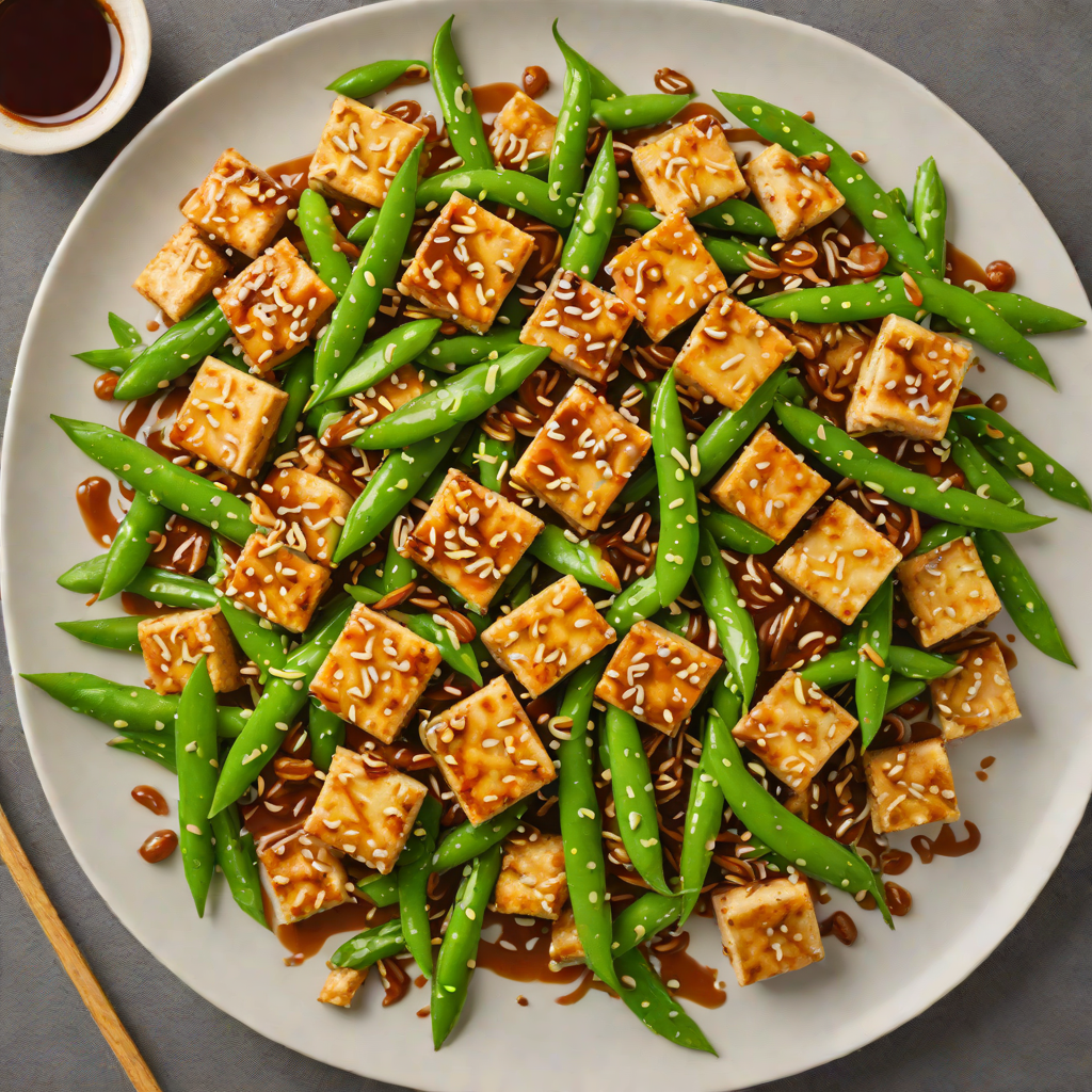 Stir-Fried Tofu and Snow Peas with Ginger-Sesame Sauce