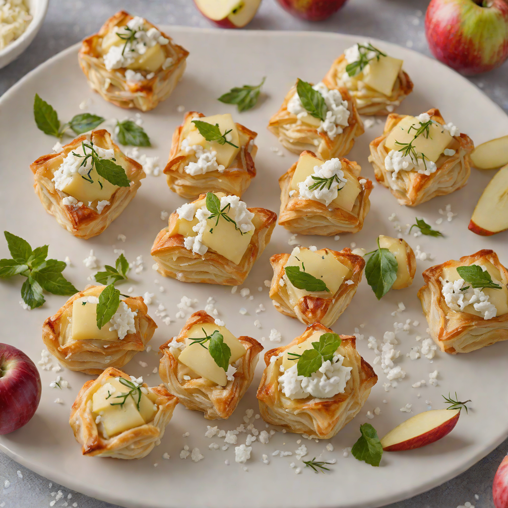 Snow-Covered Apple and Brie Puff Pastry Bites