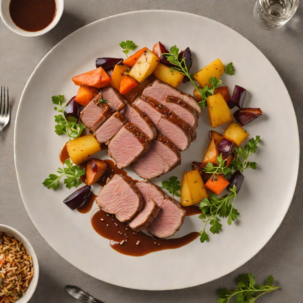 Pan-Seared Duck Breast with Quebec Maple-Glazed Root Vegetables