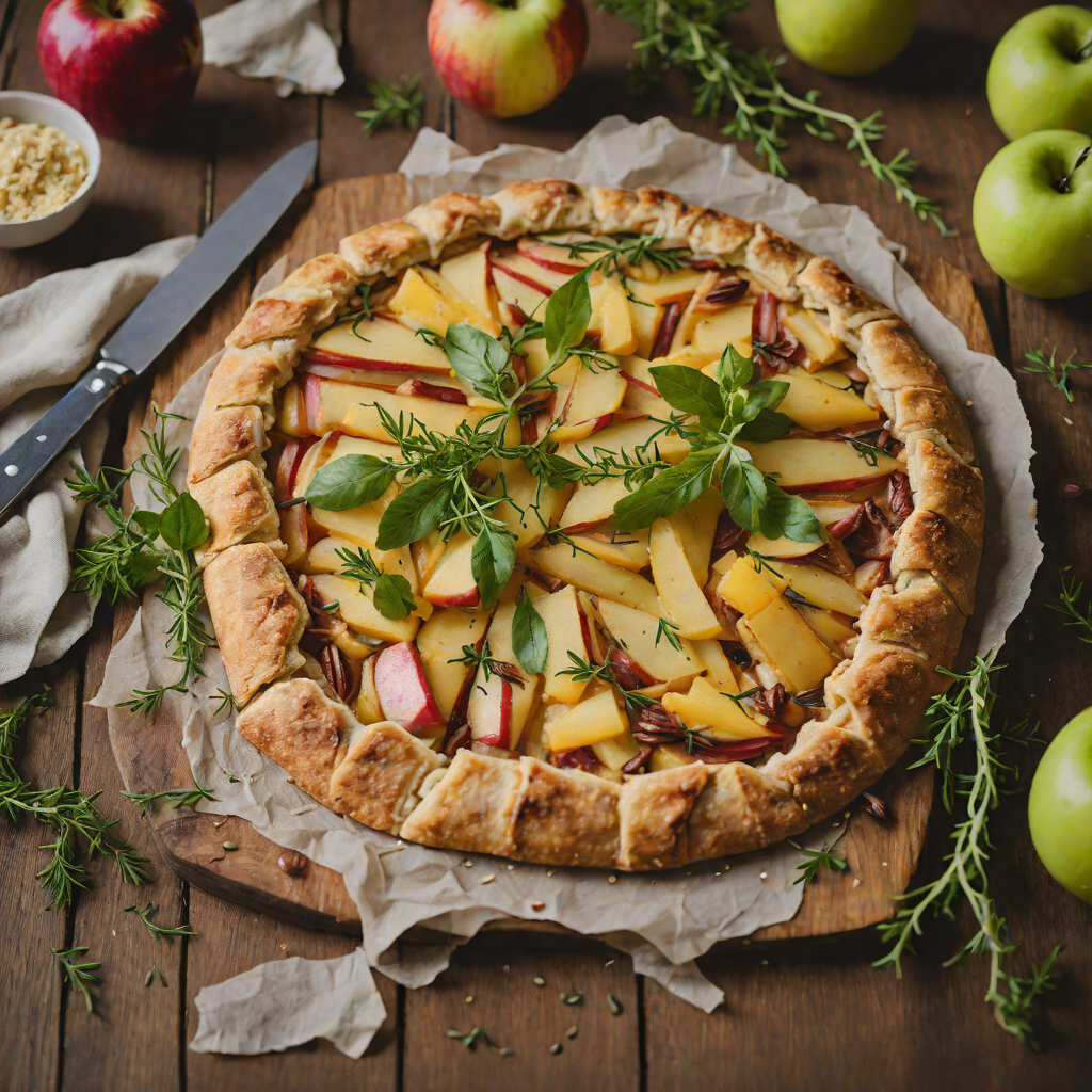 Rustic Quebec Apple and Cheddar Galette with Thyme