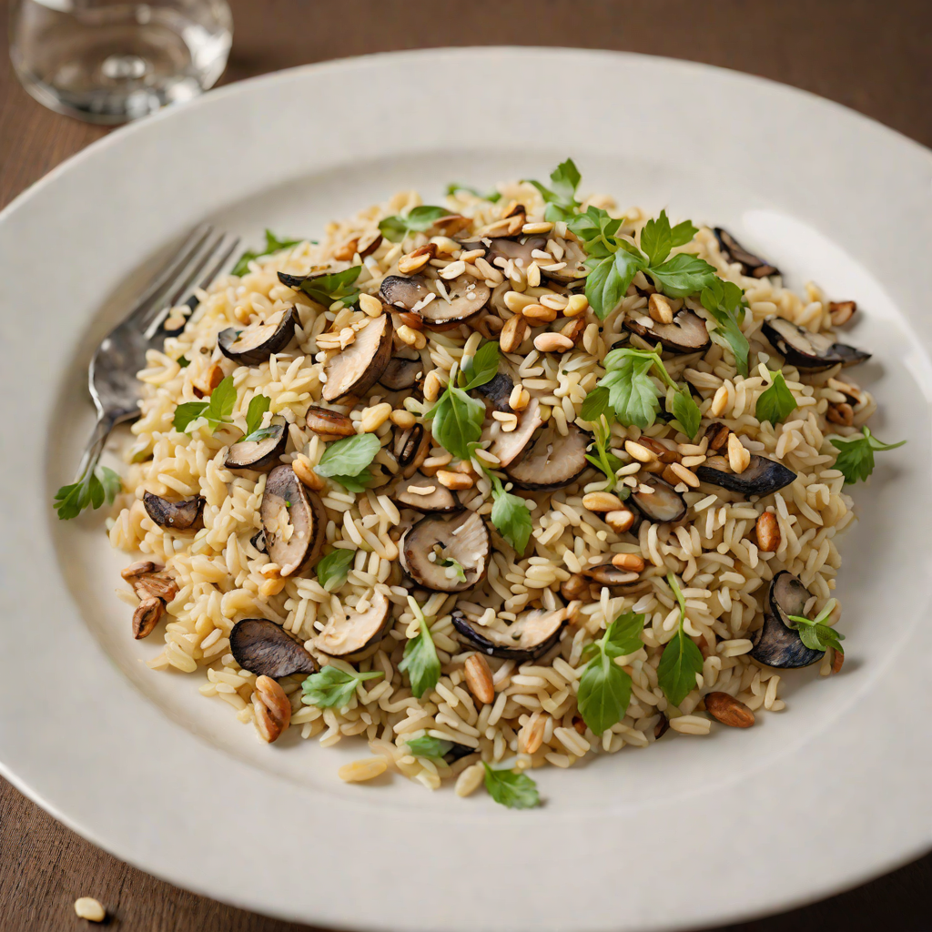 Mushroom and Taleggio Risotto with Toasted Pine Nuts