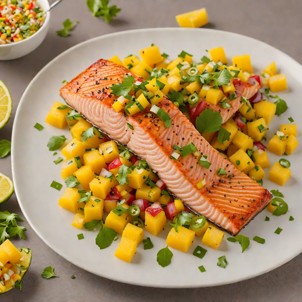Pan-Seared Salmon with Mango Jalapeño Salsa
