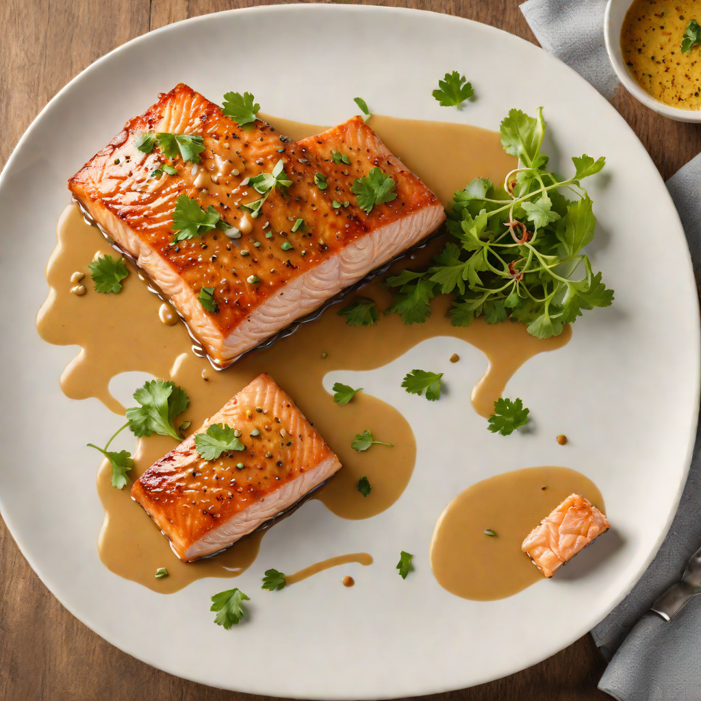 Spicy Maple-Glazed Salmon with Quebec Mustard Sauce