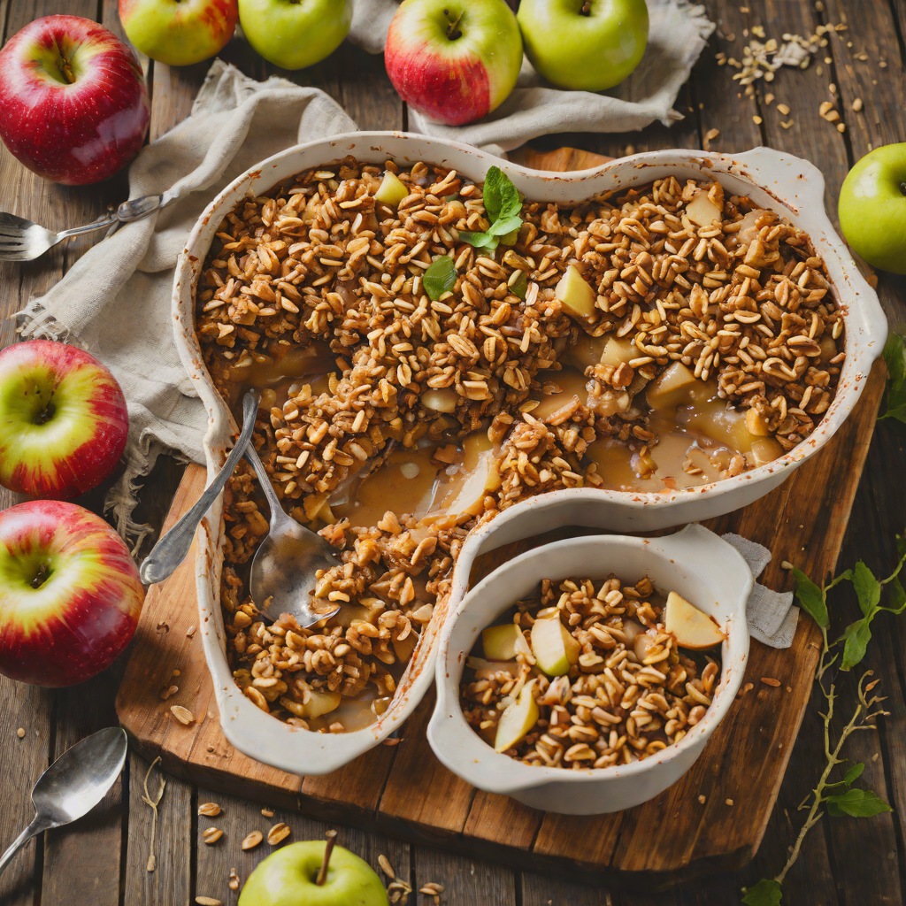 Quebec-Style Baked Apple Crisp with Maple Oat Topping