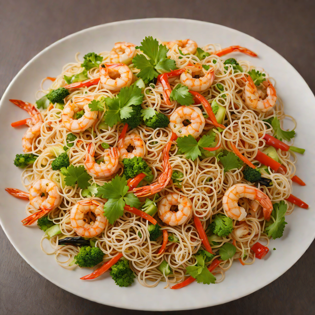 Stir-Fried Glass Noodles with Shrimp and Vegetables