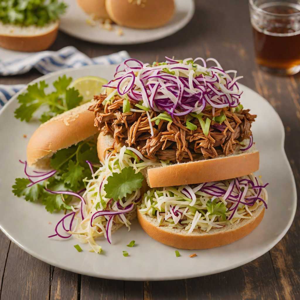 Hickory-Smoked Pulled Pork Sandwich with Tangy Slaw