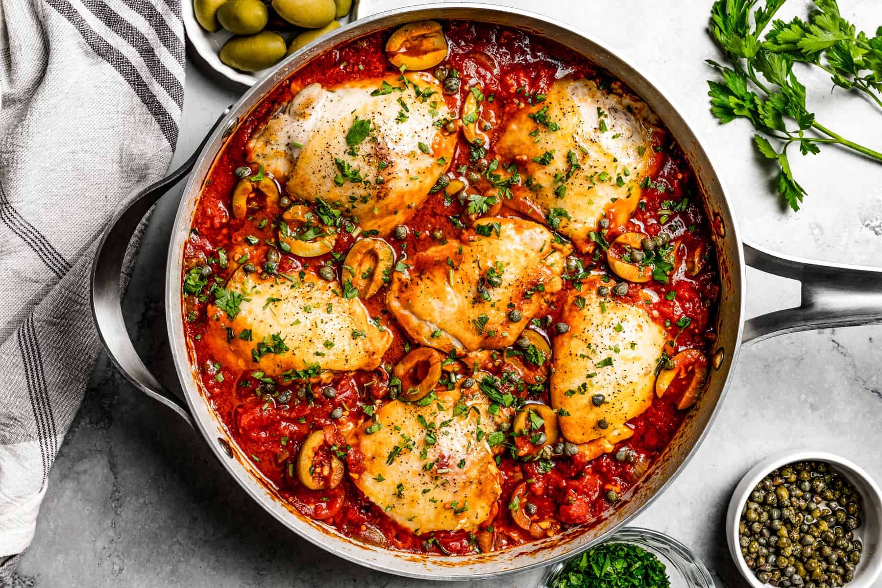 Mediterranean Chicken Puttanesca Bowl