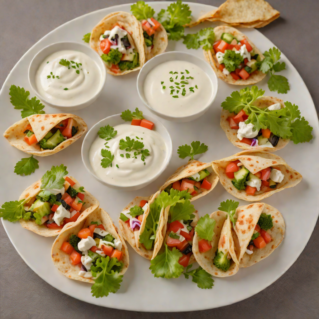 Vegetable-Stuffed Mini Pita Pockets with Creamy Yogurt Dip