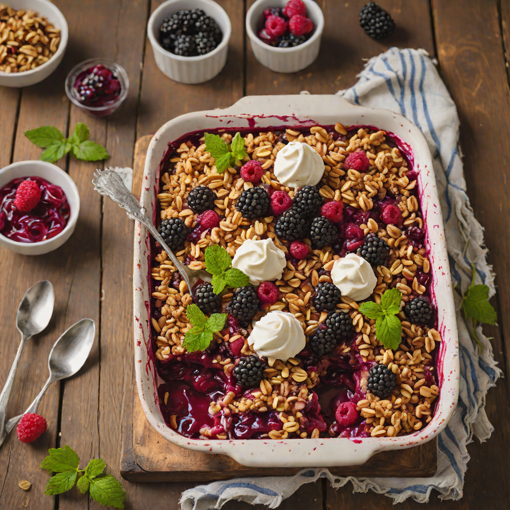 Oregon Hazelnut and Marionberry Crisp