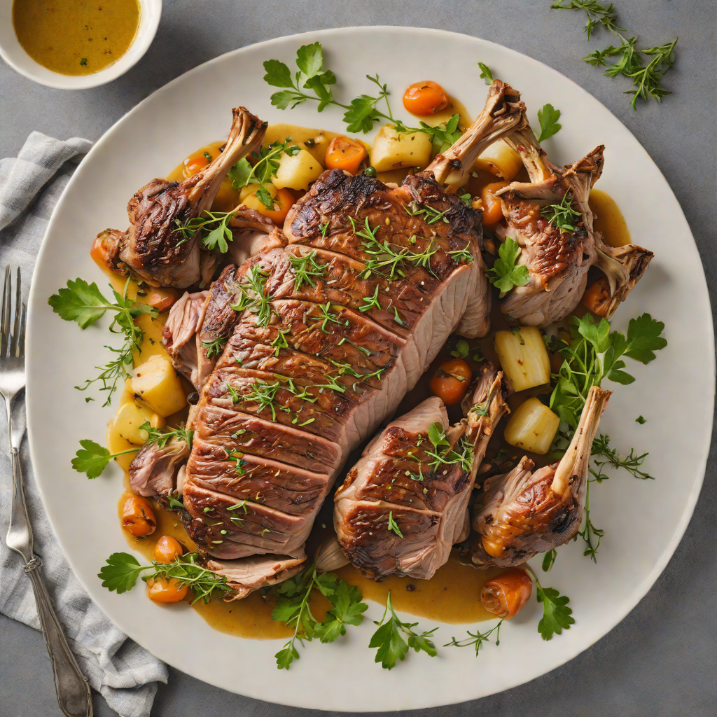 Slow-Roasted Garlic and Herb Spanish Lamb Shoulder